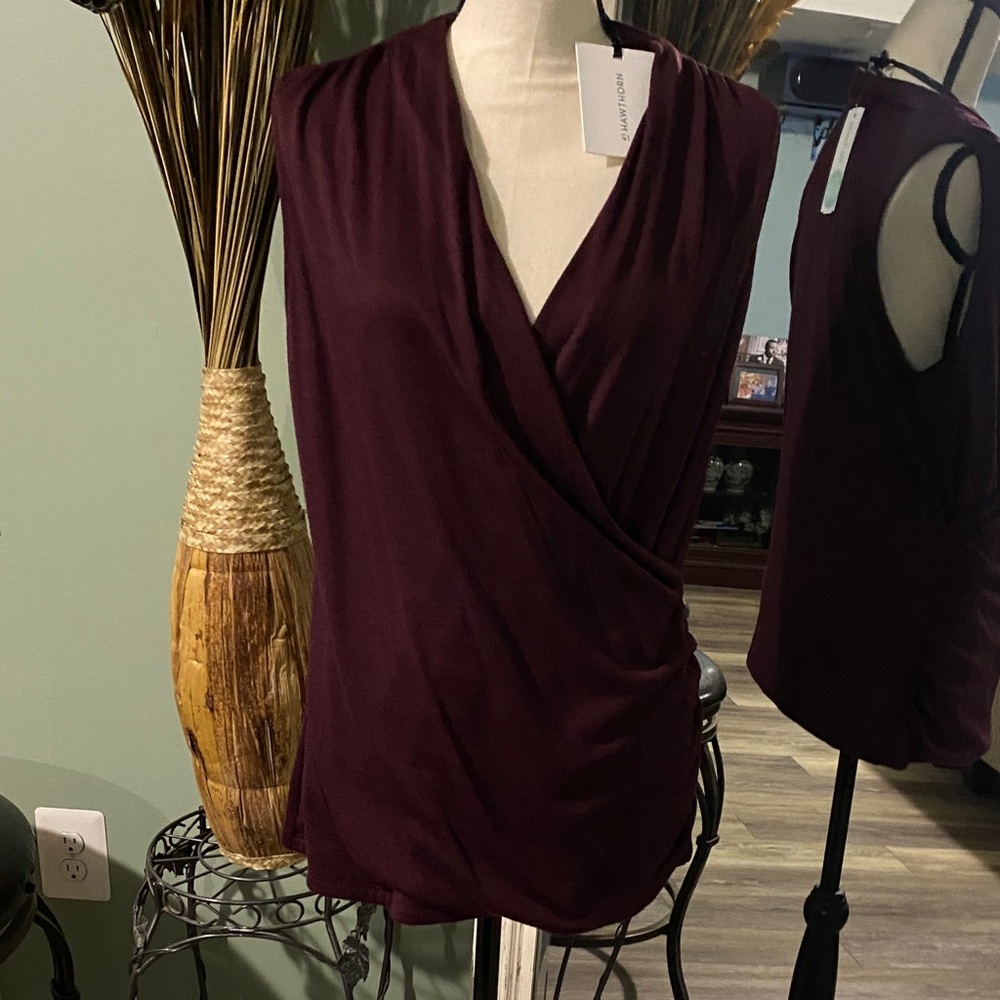 41 Hawthorn Rich Plum Sleeveless Blouse